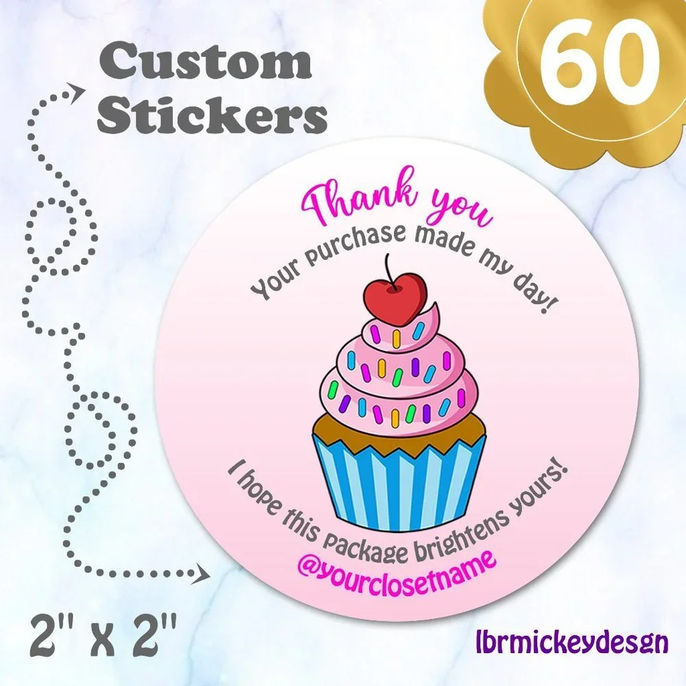 ♥️ 5x25 / 60 Thank YOU STICKERS